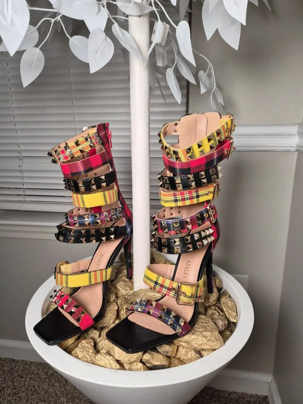 Dress Me Up Studded And Plaid Please. And Make It Strappy!
